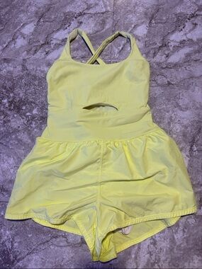 FP Movement by Free People Neon Yellow Romper Jumpsuit